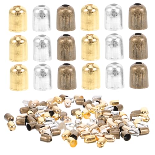 BEBEMOKO 2 Packungen Quasten-Schnallenkappen, Schmuck-Endkappen, Ohrringe, Schmuckherstellung, Charm-Stopper für Armbänder, Kumihimo-Endkappen, Halskette, Medaillon, goldene Perlenkappen, von BEBEMOKO