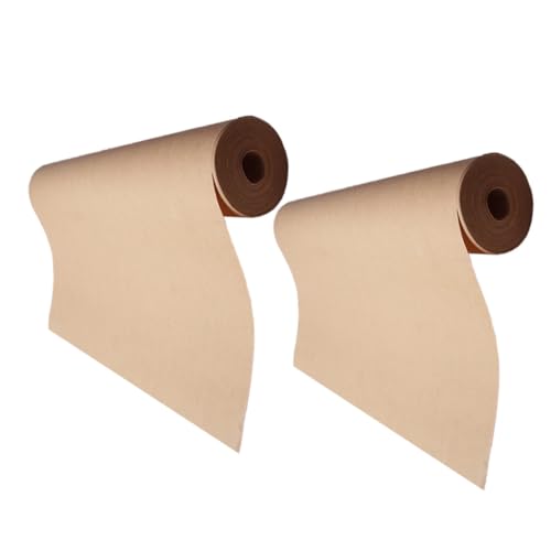 BEBEMOKO 2 Rollen Kraftpapier Rolle Geburtstag Geschenkpapier Braun Geschenkpapier Rolle Kraftpapier Versandpapier Kraftpapier Geschenkpapier Packpapier Khaki von BEBEMOKO