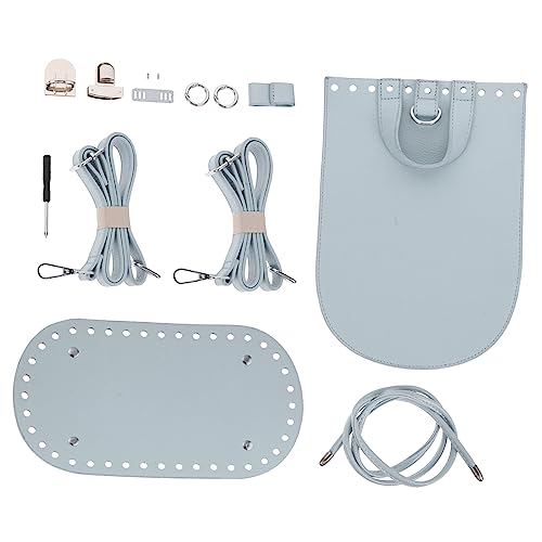 BEBEMOKO 2 Sets Tasche DIY Zubehör Stricktasche Klappe Häkeln Rucksack Zubehör Handtasche Herstellung Zubehör DIY Rucksack Herstellung Kit Häkeltasche Boden Weben Schulter Tasche Handgemachte Blau PU von BEBEMOKO