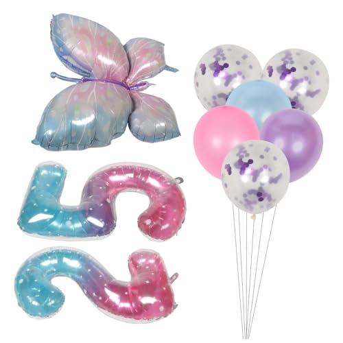 BEBEMOKO 2 Sets von Folien-Geburtstagsballons, dekorative Aluminiumfolienballons für Jungen und Geburtstagsparty für Ballon-Tischdekorationen und Boho-Ballonbogen-Set von BEBEMOKO