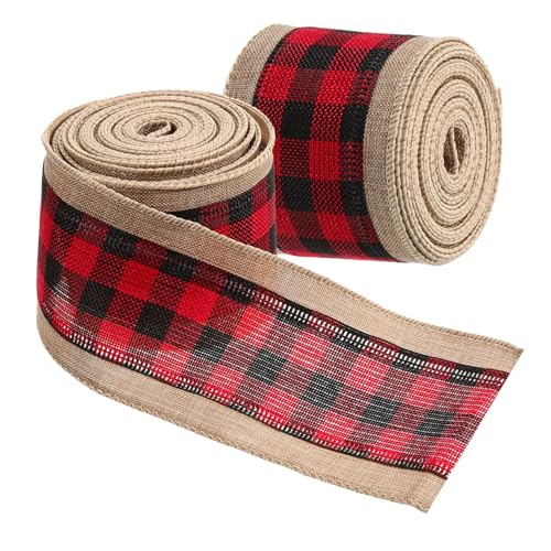 BEBEMOKO 2 Stücke Weihnachten Überzogene Rand Gurtband Decor Bowknot Dekorative Ribbon Weihnachtszierung von BEBEMOKO