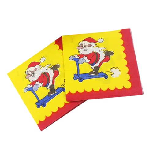 BEBEMOKO 2 Weihnachtsservietten Mode Papierserviette Servietten Für Die Hochzeit Weihnachtsfeier Esstisch Dekoration Abendessen Papierserviette Hochzeitsdekorationen Urlaubsgästehandtücher von BEBEMOKO