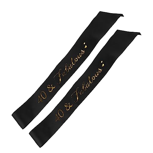 BEBEMOKO 2 x 40 schwarze Zahlen-Briefdruck-Schärpen, stilvolles Geburtstags-Spaß-und auffälliges Feier-Zubehör für Geburtstagsfeiern und BEBEMOKO 2 x 40 schwarze Zahlen-Briefdruck-Schärpen, stilvolles Geburtstags-Spaß-und auffälliges Feier-Zubehör für Geburtstagsfeiern und von BEBEMOKO