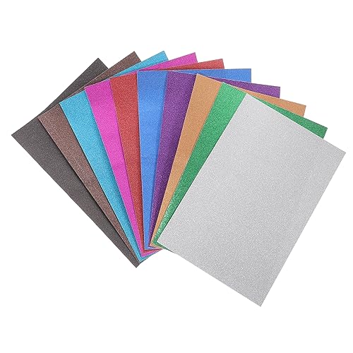 BEBEMOKO 20 Blatt Selbstklebendes Glitzerpapier Glänzendes Bastelpapier Bunt Glitzerndes Kartonpapier Für Kreatives Basteln Dekoration Und Gestalten von BEBEMOKO