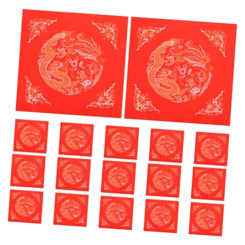 BEBEMOKO 20 Stück Batik Zehntausend Jahre Rotes Reispapier Dekoratives Schreibpapier Rotes Papier Chinesisches Frühlingsfest Schriftrollen Dou Fang Wandaufkleber Fu Charakter von BEBEMOKO