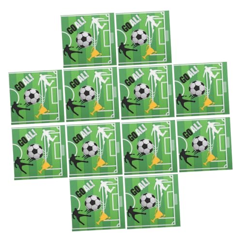 BEBEMOKO 20 x bedruckte Servietten mit Fußballmotiven, Hochzeits-Servietten für Empfang, Dessert-Servietten, Fußball-Party-Servietten, Fußball-Servietten, Fußball-Party-Dekorationen, Papier von BEBEMOKO