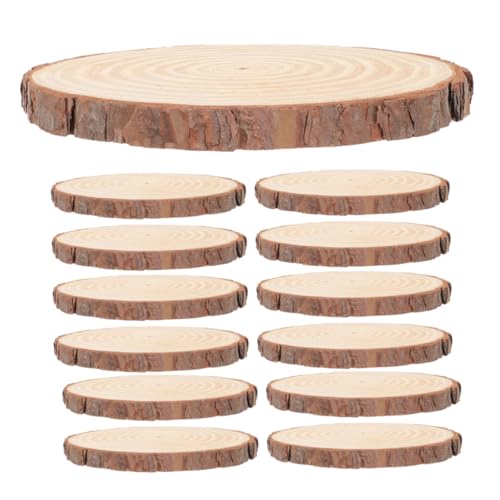 BEBEMOKO 20St runde Holzspäne runde Scheibenverzierung Kreise loggen künstliche Pflanzen künstliches Spiel Zeichen rundhölzer decoratiuni craciun Holzscheiben DIY unfertige Holzscheibe von BEBEMOKO