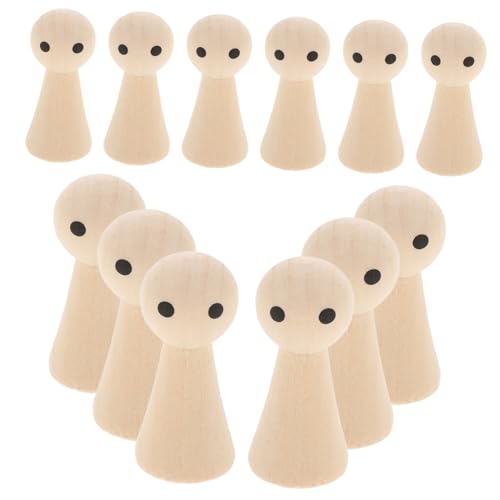 BEBEMOKO 20st Kleiner Holzmann Unbemalte Peg-puppen Diy-graffiti-puppen Familie Steckpuppe Unvollendete Peg-puppen Steckpuppen Unvollendet Unfertiges Puppenspielzeug Diy Malpuppe Beige von BEBEMOKO