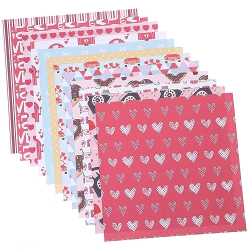 BEBEMOKO 24 Blatt Valentine Scrapbook Papier Strukturierte Hintergrundpapiere zum Basteln Ideal für Scrapbooking Decoupage und kreative Projekte von BEBEMOKO