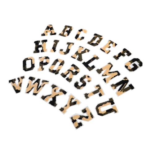 BEBEMOKO 26 Stück Buchstaben-Aufnäher, zum Verzieren, Alphabet, Stoffaufnäher für dekorative Buchstaben, selbstklebende Chenille-Buchstaben, Aufnäher für Kleidung, goldene Buchstaben, Bügeltuch, von BEBEMOKO