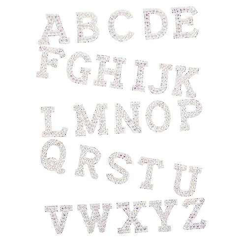 BEBEMOKO 26Stücke Teiliges Strass Alphabet Aufbügel Patch Selbstklebende für DIY Dekoration Kleidung Taschen Hüte Schuhe Einfach zu Bügeln oder Vielseitig Einsetzbar BEBEMOKO 26Stücke Teiliges Strass Alphabet Aufbügel Patch Selbstklebende für DIY Dekoration Kleidung Taschen Hüte Schuhe Einfach zu Bügeln oder Vielseitig Einsetzbar von BEBEMOKO