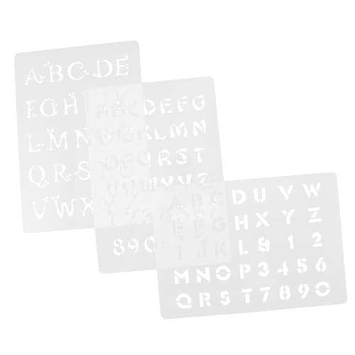 BEBEMOKO 3 Stück Hohle Buchstabenschablonen Set Englische Stencils Für Malen Und Gestalten Wiederverwendbare Schablonen Für Buchstaben Und Zahlen Ideal Für DIY Projekte Und Handwerk von BEBEMOKO