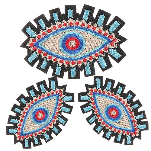 BEBEMOKO 3 x Evil Eye Patch Delicate Clothes Patches Eyeglass Accessories Evil Eye Clothes Patches Evil Eye Appliques for Clothes Ghost Decor DIY Clothes Patches Hats Patch Polyester von BEBEMOKO