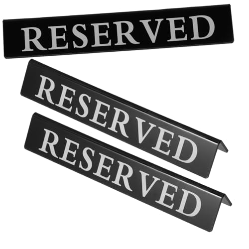 BEBEMOKO 3 x Reserved-Sitzschilder für Restaurant und Hochzeiten, Acryl-Schilder mit Tischständer, elegante reservierte Schilder für Tische, ideal für Empfangsveranstaltungen von BEBEMOKO