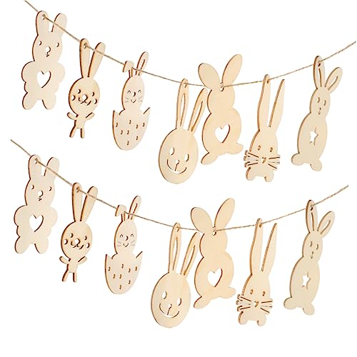 BEBEMOKO 35pcs Osterhasen Holzausschnitte Holz Kaninchen -chips Ostern Party Ornamente von BEBEMOKO