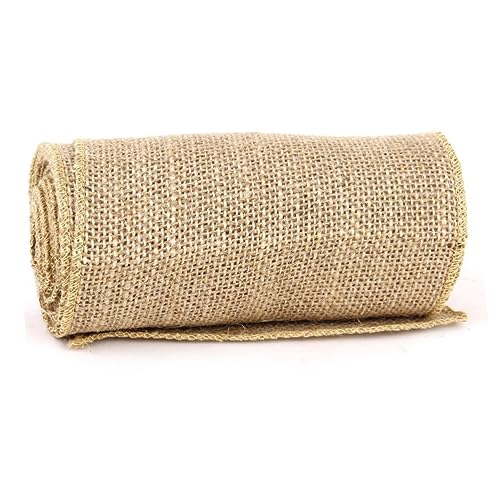 BEBEMOKO 3M Juteband aus Sackleinen, natürliche Jute, für Bastelarbeiten, Zuhause und Hochzeit, Tischdecke, Dekoration, Braun von BEBEMOKO