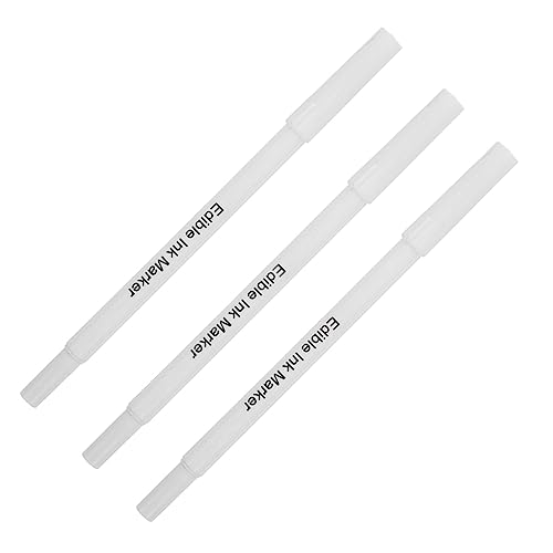 BEBEMOKO 3st Backen Pigmentierung Stift Kuchenstift Fondant-markierungsstift Marker Für Lebensmittelfarbe Stift Zum Schreiben Von Lebensmitteln Stift Mit Essbarer Tinte Weiß Plastik von BEBEMOKO