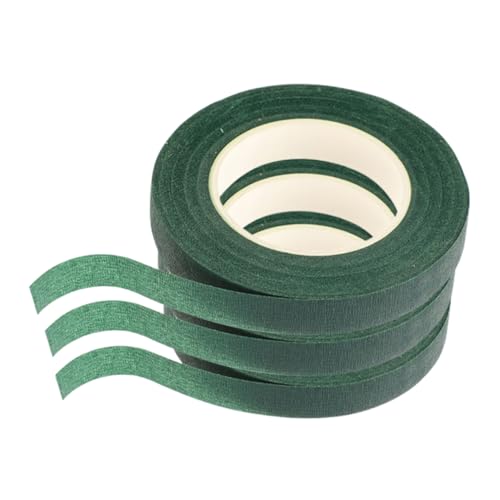 BEBEMOKO 3st Blumenstrauß Aus Grünem Band Gartenbauband Blumenband Für Blumensträuße Floristenbedarf Grünes Washi-tape Klebeband Pflanzenfixierungsband Grünband Papier Dark Green von BEBEMOKO