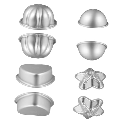 BEBEMOKO 4 Set Kugel Backform Badeformen Form DIY Bad Set DIY Bad Set Mehrere Verwendungsmöglichkeiten Badeform Formen Cupcake Form Backformen Silber von BEBEMOKO