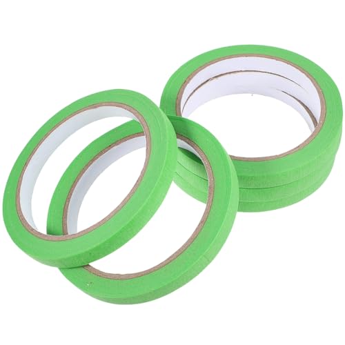 BEBEMOKO 5 Rollen Abdeckband Dickes Klebeband Aufkleber Klebeband Für Scrapbooking Nadelstreifenband Klebrig Schreibbar Masking-master-klebebandabroller Dekorband Maskierung Green Papier von BEBEMOKO