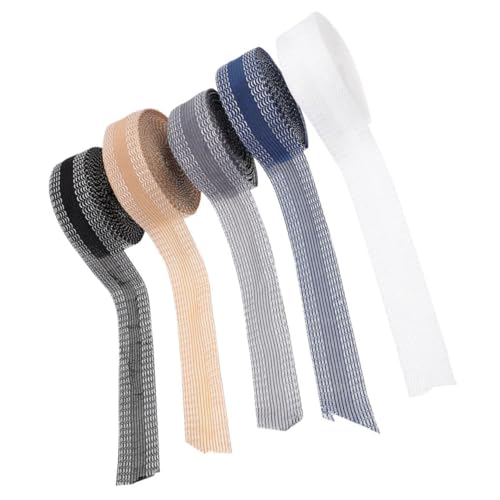 BEBEMOKO 5 Rollen Das Werkzeug zum Wechseln der Hose, schwarzes Klebeband, Klebeband, Hosensaumband, temporäres Saumband, Hemmband für Hosen, Klebesaum, Polyester, 5 Rollen von BEBEMOKO