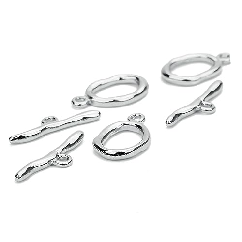 BEBEMOKO 5 Sets Metallverschlüsse, Werkzeuge und Zubehör, Schmuckherstellung, Zubehör, DIY-Schmuckherstellung, Verbindungsverschlüsse, Halsketten, Ketten, Handkette, Knebelverschluss, Anhänger von BEBEMOKO