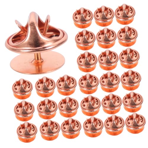 BEBEMOKO 50 Sätze Hutzubehör Anstecknadel Teil beachten Lederbroschen Anstecker Schmuckstücke Starr Pin-Rückseite Pin-Backs-Verriegelung Brosche Kupplung Broschenhalter Eisen Rose Gold von BEBEMOKO