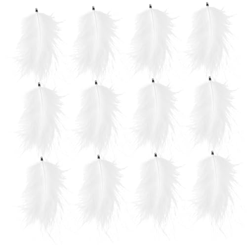 BEBEMOKO 50 Stück Material Hochzeit Dekor DIY Plume Makramee Hut Dekorieren Supplies Federn Bastelbedarf Besen Making Supplies Plume Prop Party Plumes DIY Zubehör Party Dekorationen Weiß von BEBEMOKO