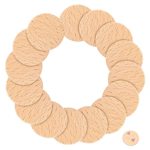 BEBEMOKO 50 Stück Runde Holzspäne Selber Machen Baumplatte Heimwerken Ornament Leere Ausschnitte Baumstammscheiben Runde Etiketten Dekor Diy & Handwerk Bastelausschnitt Kreis Basteln Buche von BEBEMOKO