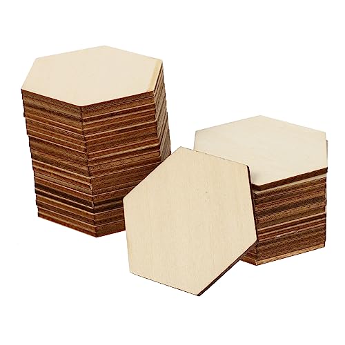 BEBEMOKO 50 Stück hölzerne DIY Handwerk gestufte Kuchenstützen Holzscheite für Dekoration, Heimdekoration, Wohnzimmer-Dekorationen, Para, Dübelstange, sechseckige Ausschnittformen, quadratischer von BEBEMOKO