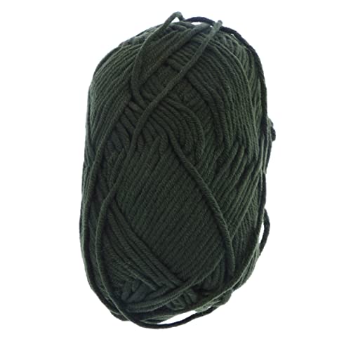 BEBEMOKO 50 g grobes milchiges Baumwollgarn, Armeegrün, weich, handgewebt, Häkelwolle für DIY-Projekte, Pullover, Hüte und Schals, ideales Häkelgarn für kreatives Basteln, Großbritannien von BEBEMOKO