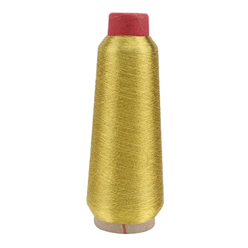 BEBEMOKO 5000 Mano Gold Spule Nähgarn Stickgarne Gold Maschine Glitzer Stickerei Gold Stickgarn Perlen Garn Spule Polyesterfaden Weißfaden Kegelfaden Goldener Draht von BEBEMOKO