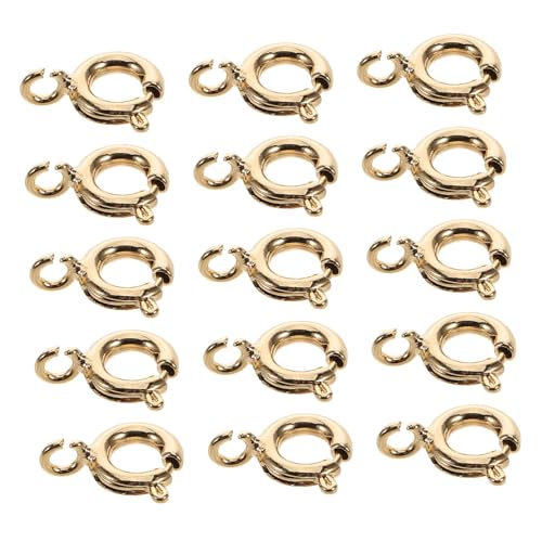 BEBEMOKO 50pcs Finishing Connection Lock Button Charm Clip Spring Clasp Bracelet Connectors Clip Clasp for Bracelets Chain Shortener Pendant Clasps Bracelet Hooks and Clasps Copper Golden von BEBEMOKO