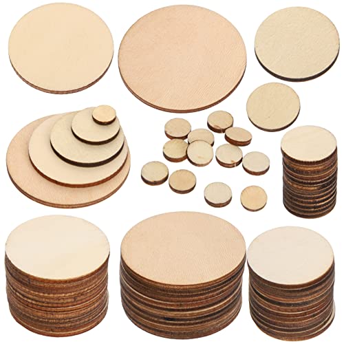 BEBEMOKO 525 Stück Runde Holzscheiben Unlackiert Leere Holzausschnitte Für Basteln DIY Projekte Handwerk 4cm Durchmesser Naturholz von BEBEMOKO