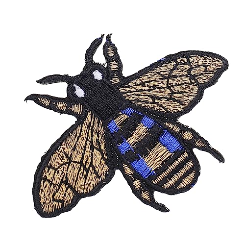 BEBEMOKO 5pcs Bee Cloth Appliqués Appliqué Bee Fabric Stickers for Clothing Embroidered Appliques Clothing Sewing Decor Decorative Patches Sew on Patches Embroidery Kit Black Knitted Fabric von BEBEMOKO