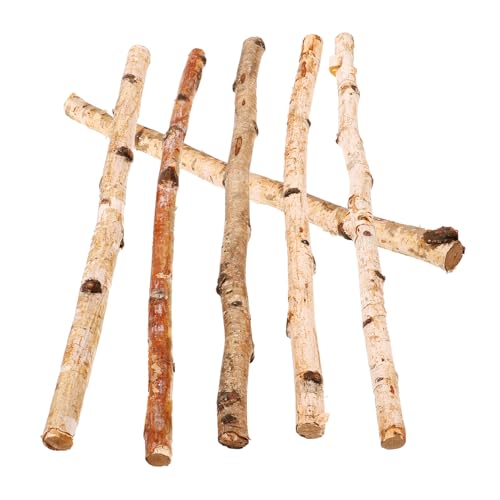 BEBEMOKO 6 Stück Naturholz-Bastelstäbe, unlackiert, dekorative DIY-Sticks für Kunst- und Bastelprojekte, ideal für Heimdekoration, Scrapbooking und kreative DIY-Aktivitäten von BEBEMOKO