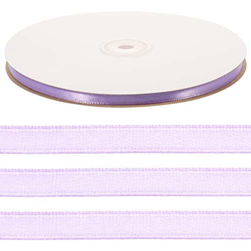 BEBEMOKO 6mm Farbband Farbband seidenband ribbon wohnraumdeko stickrahmen craft wickeln rotes Band Verpackung bunt Regenbogen Bänder zum Verpacken von Geschenken Haarband Polyester Lavender von BEBEMOKO