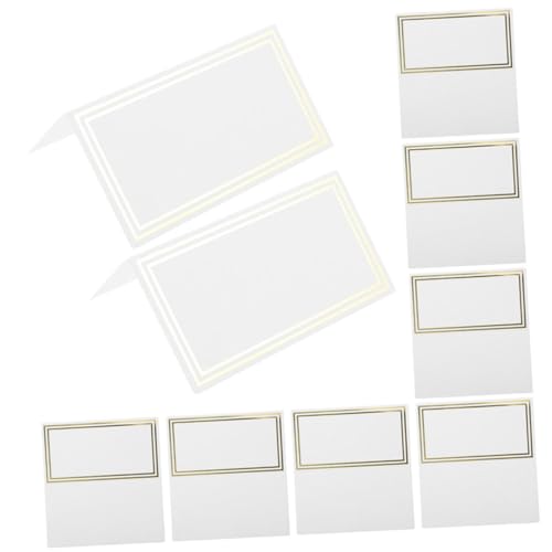 BEBEMOKO 80 Stück Heißprägen Tischkarte Karton Sitzkarten Klappsitzkarten Tisch Sitzkarten Hochzeit Sitzkarten Hochzeitsbedarf Sitzkarten Bankett Sitzkarten Tisch Name Zelt Weißes Papier von BEBEMOKO