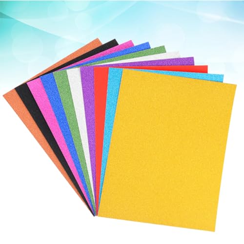 BEBEMOKO A4 Glitzerpapier Bunt Selbstklebend Für DIY Bastelarbeiten Und Dekoration Ideal Für Scrapbooking Karten Und Kreative Projekte von BEBEMOKO