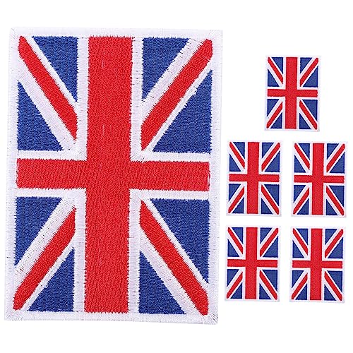 BEBEMOKO Aufnäher mit britischer Union Jack-Flagge, bestickt, für Kleidung, Jacken, Hüte, Kostüme, Mode-Accessoires, 6 Stück von BEBEMOKO