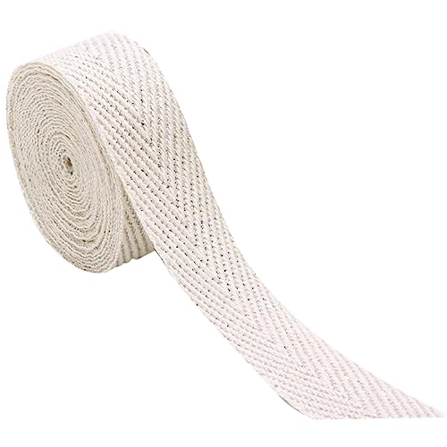 BEBEMOKO Baumwoll Twill Weiß 1 Rolle 50m x 2cm Für DIY Handwerk Geschenkverpackung Dekoration Nähen Basteln von BEBEMOKO