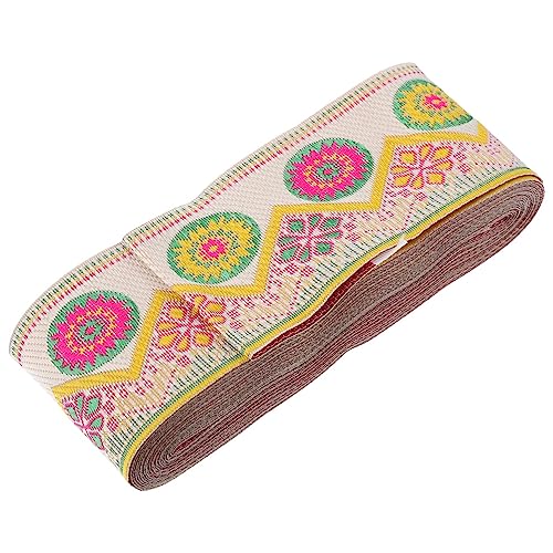 BEBEMOKO Besticktes Spitzenband Dekorationen Vintage Jacquard Band Vintage Band Geometrisch Gewebt Trim Band Spitze Gemustert Breites Band Glitzer Gestickt Gewebtes Zubehör Polyester von BEBEMOKO