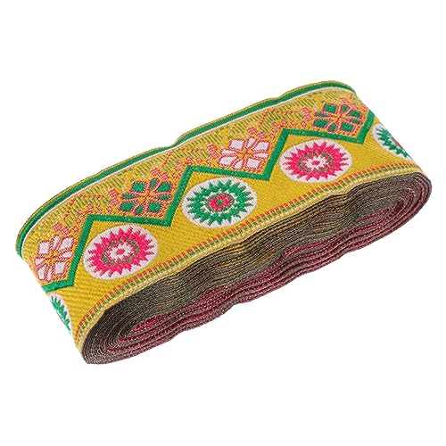 Besticktes Spitzenband Makramee Rot Weiß und Blau Band Ethno Muster Band Jacquard Stoff Weiß Spitzenband Vintage Floral Spitze Retro Stickerei Tuch Polyester von BEBEMOKO