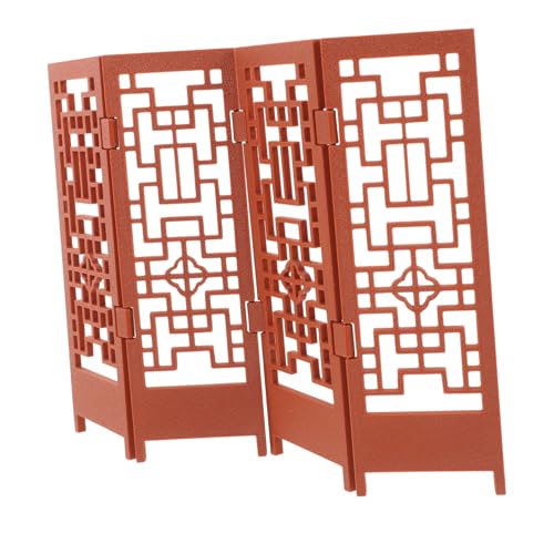 BEBEMOKO Bildschirm Modell Puppenhaus Chinoiserie Dekor Spielzeug Haus Mini Faltplatte Bildschirm Desktop Bildschirm Dekor Mini Chinesischer Stil Bildschirm Mini Faltteiler Holz Raumdekor Pla von BEBEMOKO