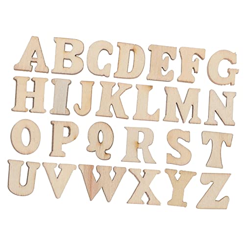 BEBEMOKO Buchstabenformen aus natürlichem Holz, 15 mm, für Bastelarbeiten, Scrapbooking und pädagogische Bastelmaterial-Verzierungen, 200 Stück von BEBEMOKO