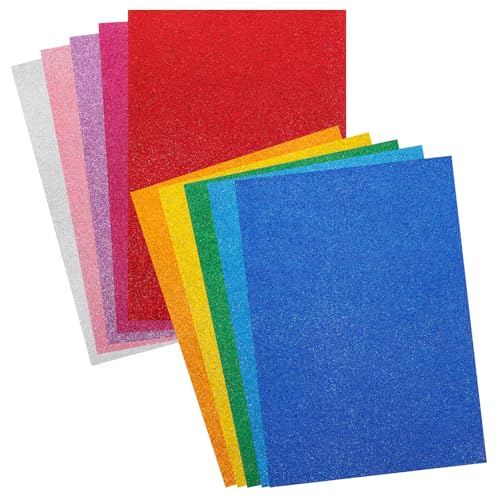 BEBEMOKO Farbiger A4-Karton für Bastelarbeiten, 10 Blatt à 2 mm, Kartenpapier für Kunstprojekte, gemischte Farben, ideal zum Zeichnen von Postern und Bastelaktivitäten von BEBEMOKO