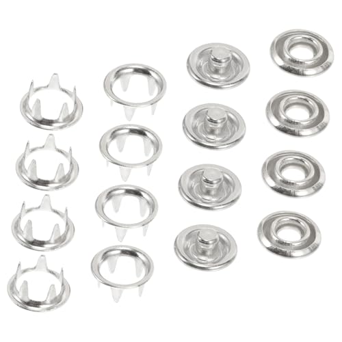 BEBEMOKO Hohle Fünfzackige Druckknöpfe Press Studs Buckles Prong Snap Buttons Fasteners Für DIY Projekte Basteln Und Kleidung Vernickelt von BEBEMOKO