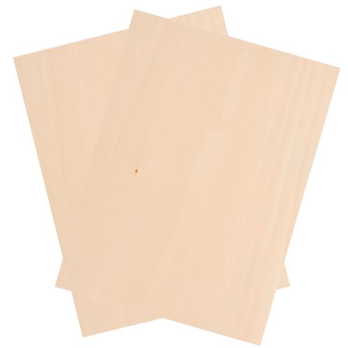 BEBEMOKO Holzschneidebrett, Holzverzierungen, unlackierte Holzausschnitte, Holzkunstplatten, Bastelbedarf, Bastelholz, unlackiertes Holz, Handwerk, Holzblock, Lindenholz, Beige, 2 Stück von BEBEMOKO