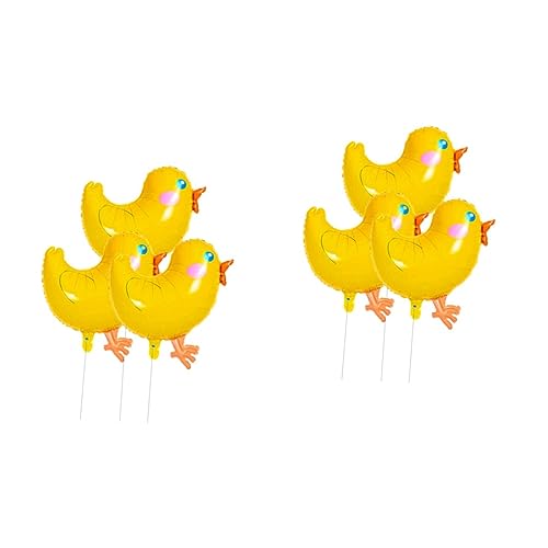 Luftballons mit gelben Hühnern, Party-Dekorationen, -Party-Ballons, Bauernhof-Tier-Ballons, Geburtstags-Luftballons, Cartoon-Tier-Ballons, Cartoon-Huhn-Ballons, 6 Stück von BEBEMOKO