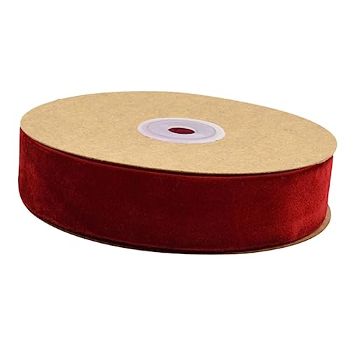 BEBEMOKO Nicht elastisches rotes Beflockungsband, dekoratives Stoffband zum Verpacken von DIY-Handwerk, Haar-Accessoires und Heimdekoration, ideal für Partys und besondere Anlässe von BEBEMOKO